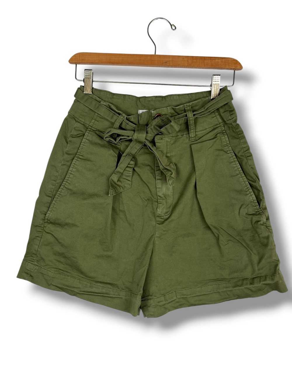 Alex Mill Avery High Waisted Utility Shorts Size 4 Khaki Green Travel Minimalist